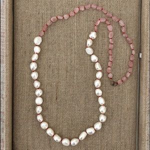 Sundance Pink Bead and White Freshwater Pearl Necklace